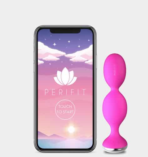Photo de smarthphone et d'une sonde rose pour devélopper son muscle du périnée