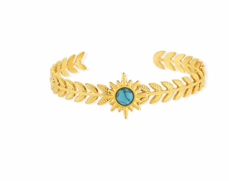 bracelet or et turqoise